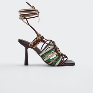 Zara lace up sandals- NIB